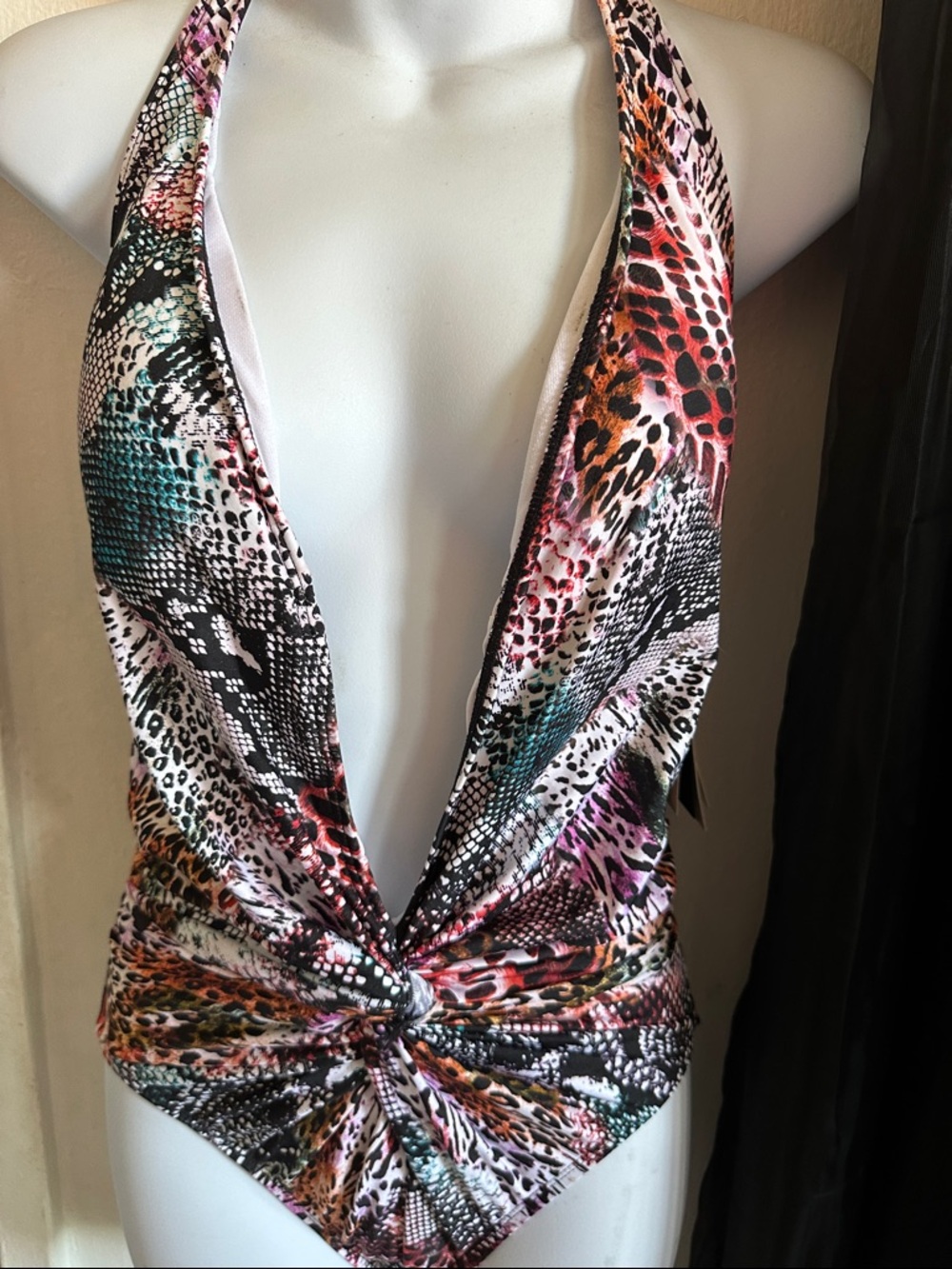 Kenneth Cole Multicolor Animal Print Dress in Pink, Orange, Teal, Black